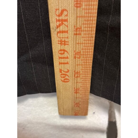 Mens Gray Pinstripe Suit Jacket Two-Button Classic Fit Formal Wear - Picture 4 of 15